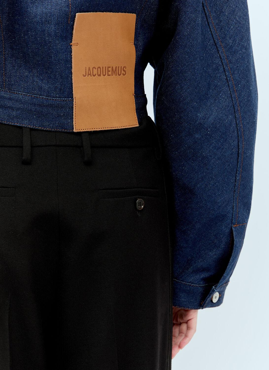 JACQUEMUS クロップド レザー ジャケット La Veste Obra Jacquemus La Veste Obra Cuir Leather Jacket | Black