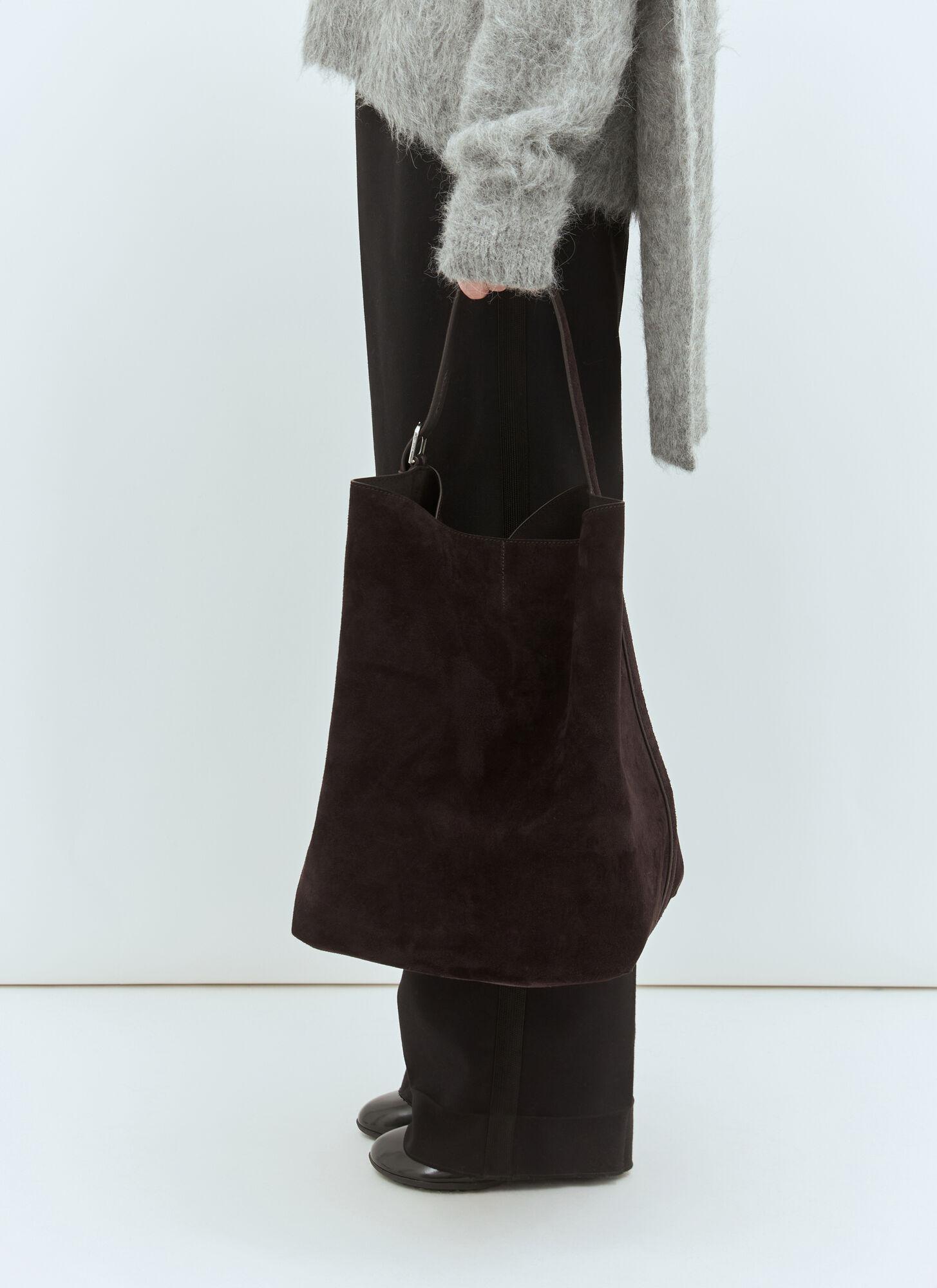 TOTEME Belted Suede Tote Bag in Black | Lyst UK