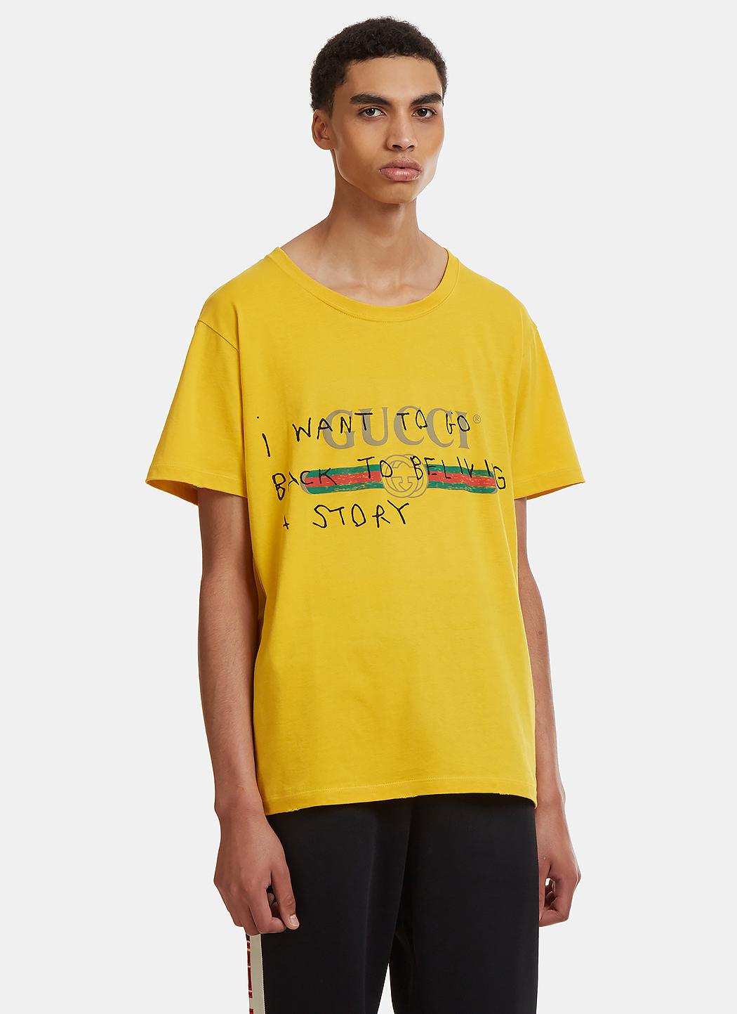 Gucci Story T-shirt In Yellow for Men - Lyst