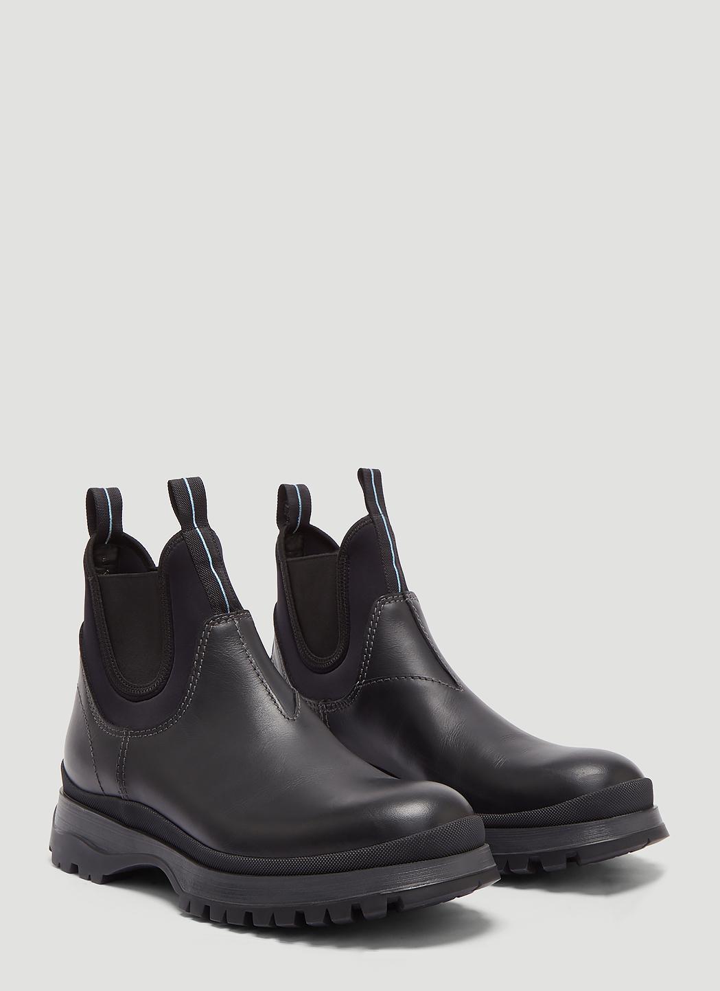 prada black leather chelsea boots