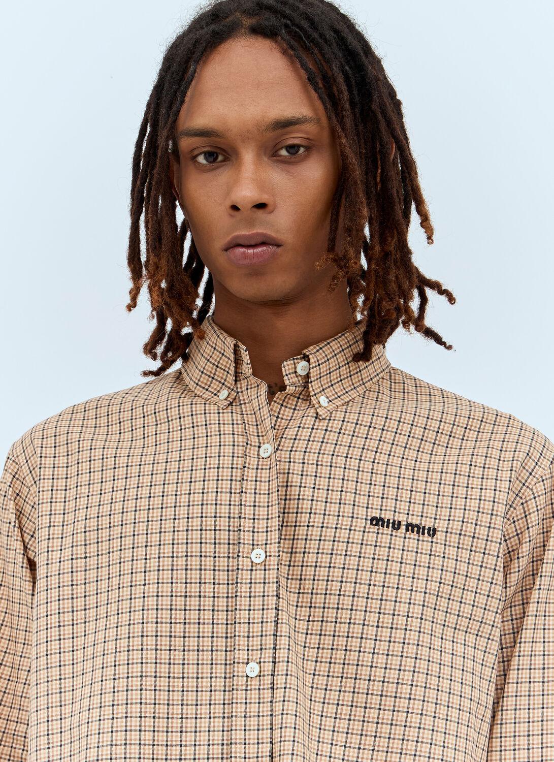 Miu Miu Check Shirt in Natural for Men | Lyst