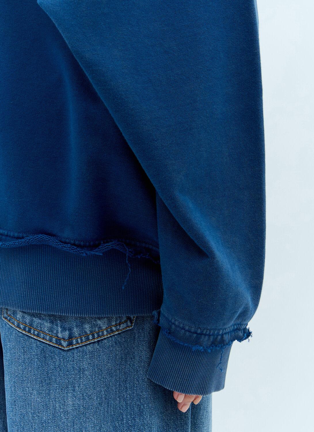 Miu Miu Logo Patch Polo Sweatshirt in Blue | Lyst