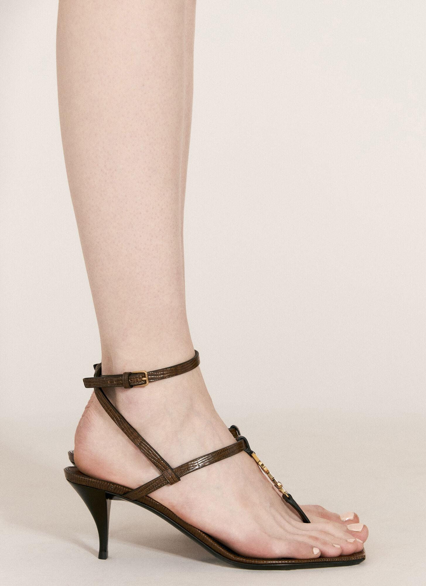 Saint Laurent Cassandra Heeled Sandals in Natural Lyst UK