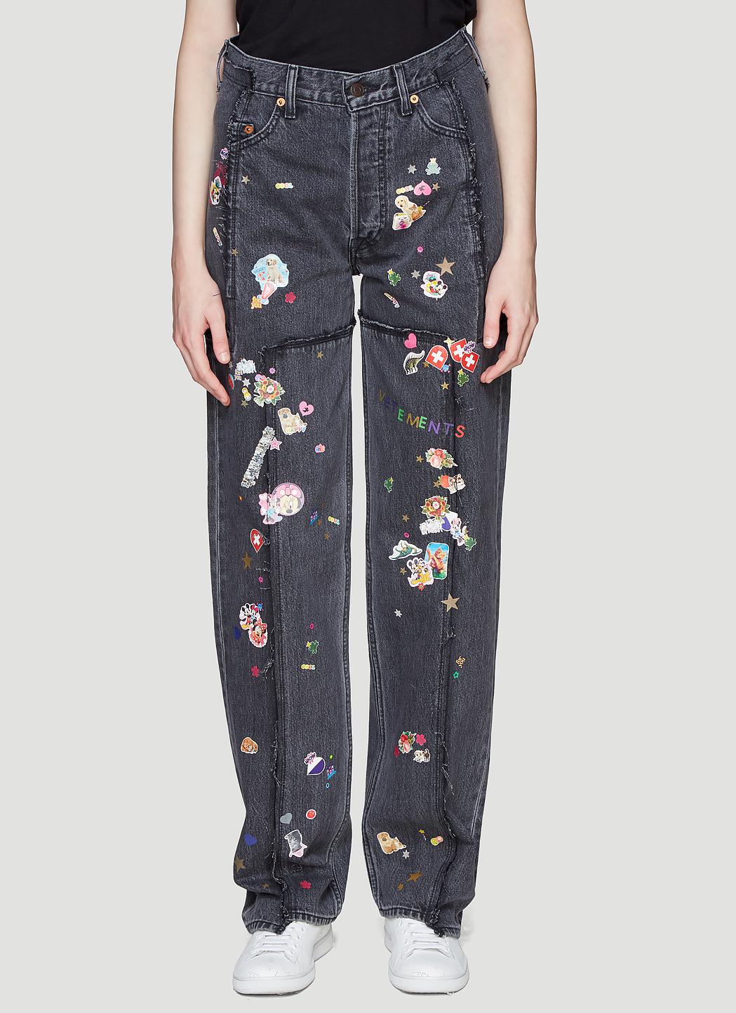 vetements sticker jeans