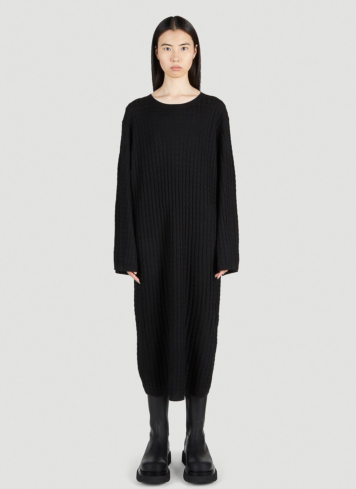Totême Cable Knit Dress in Black Lyst