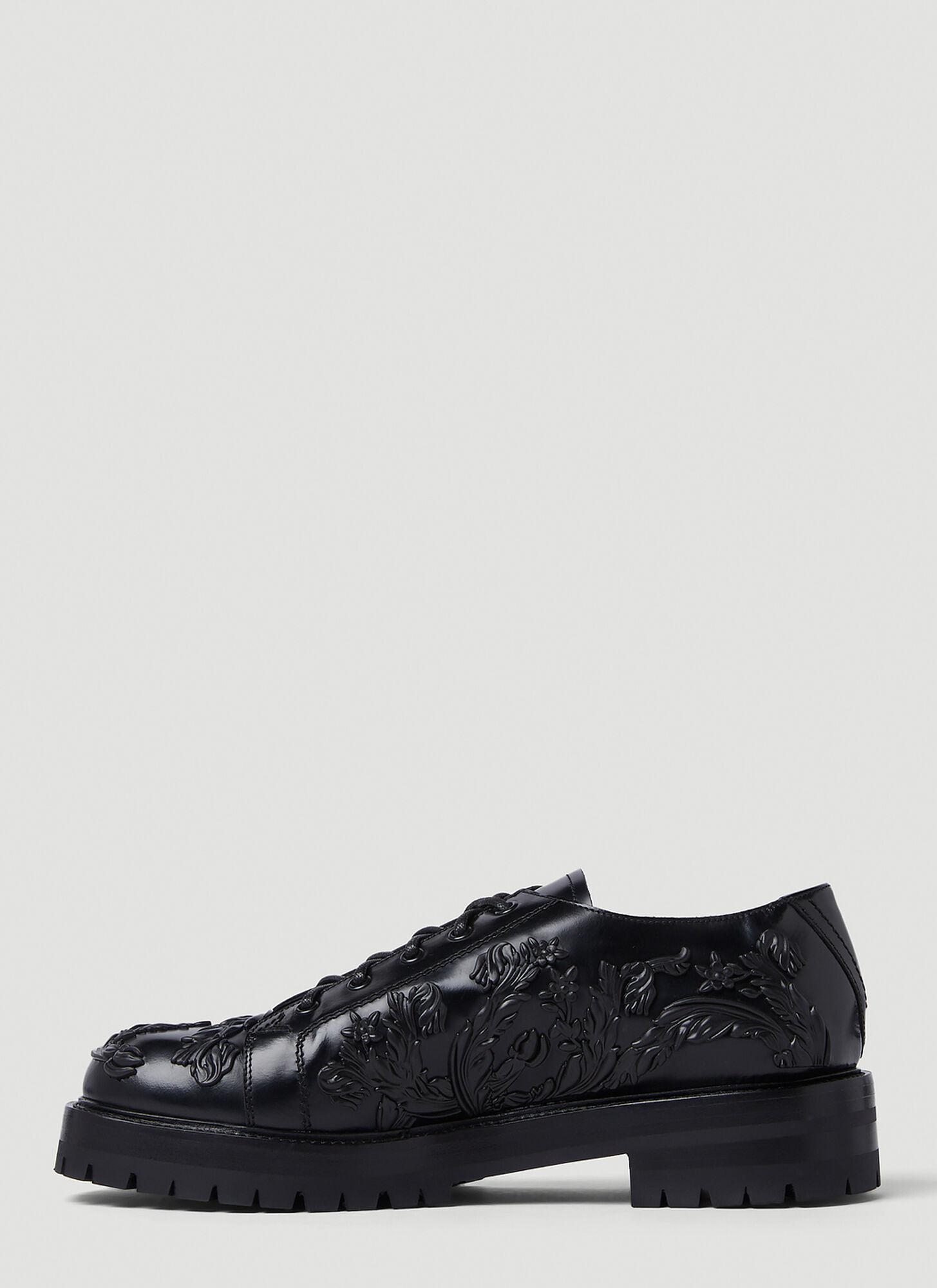 Versace Barocco Column Derby Shoes in Black for Men | Lyst