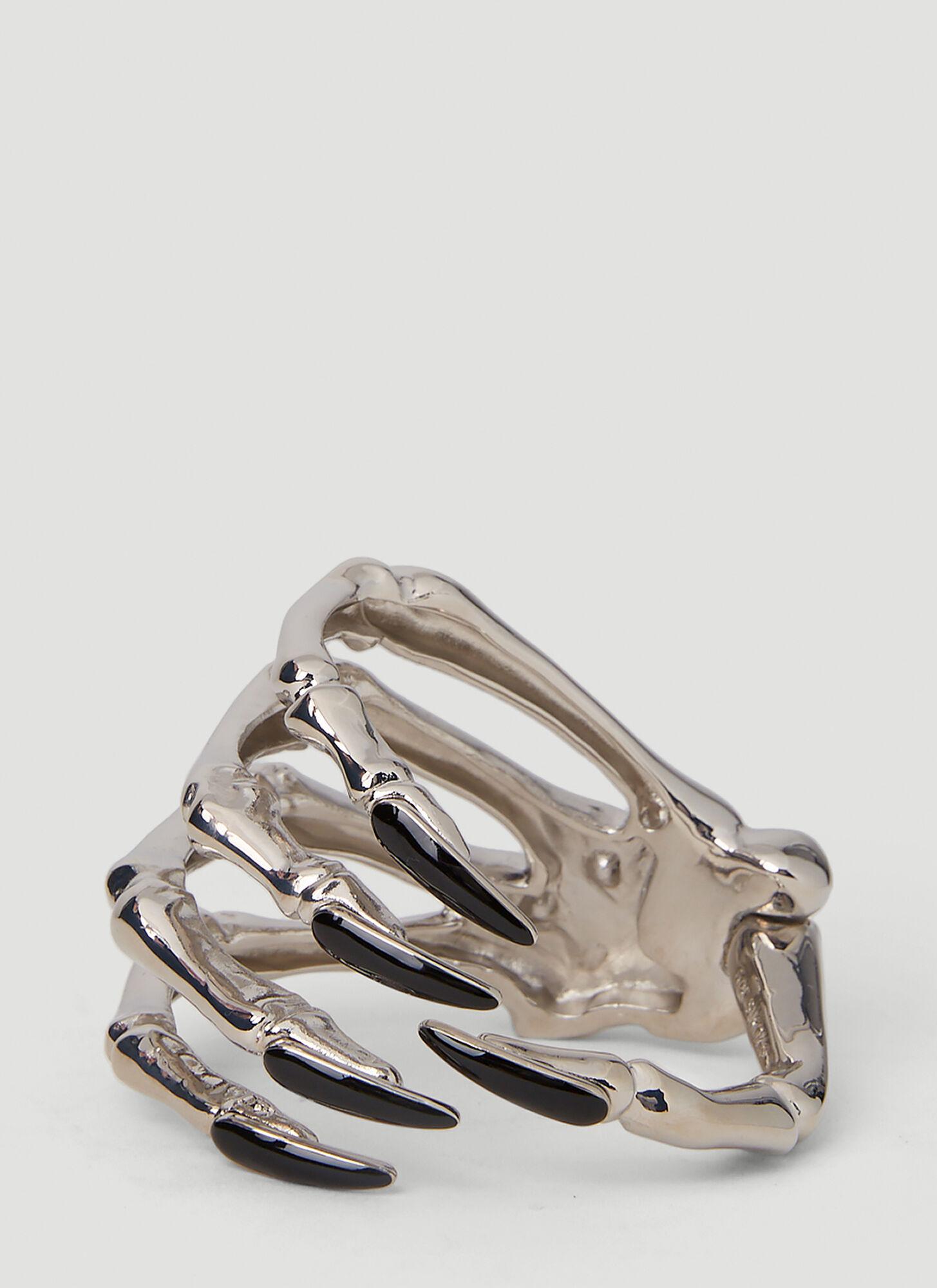 Eliz 925 Sterling Silver Skeleton Hand Skull Knuckles Ring Punk Goth Rock  Biker - ELIZ Jewelry and Gems