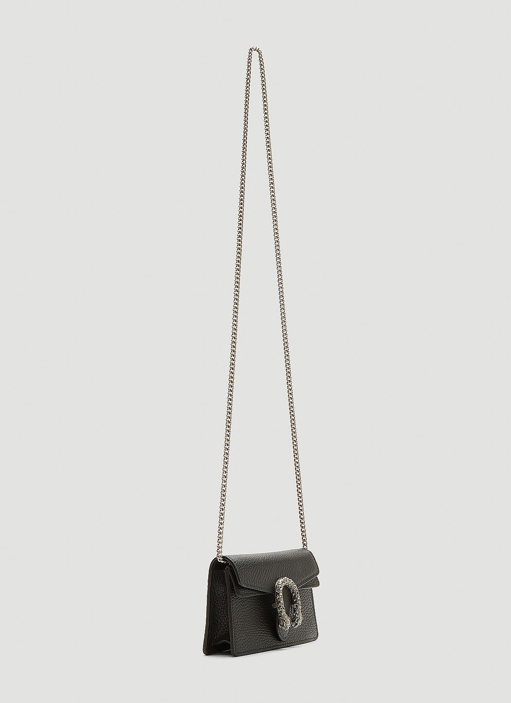 Black Leather Dionysus Super Mini Bag