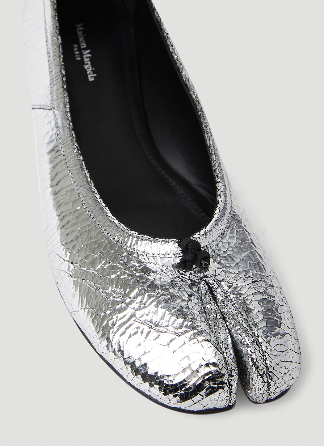 Maison Margiela Tabi Broken Mirror Ballerina Shoes in White