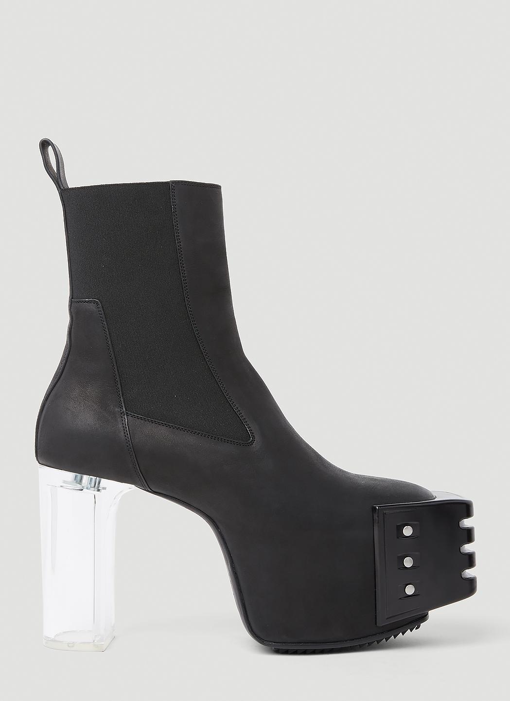 Rick Owens Clear Heel Boots in Black for Men Lyst