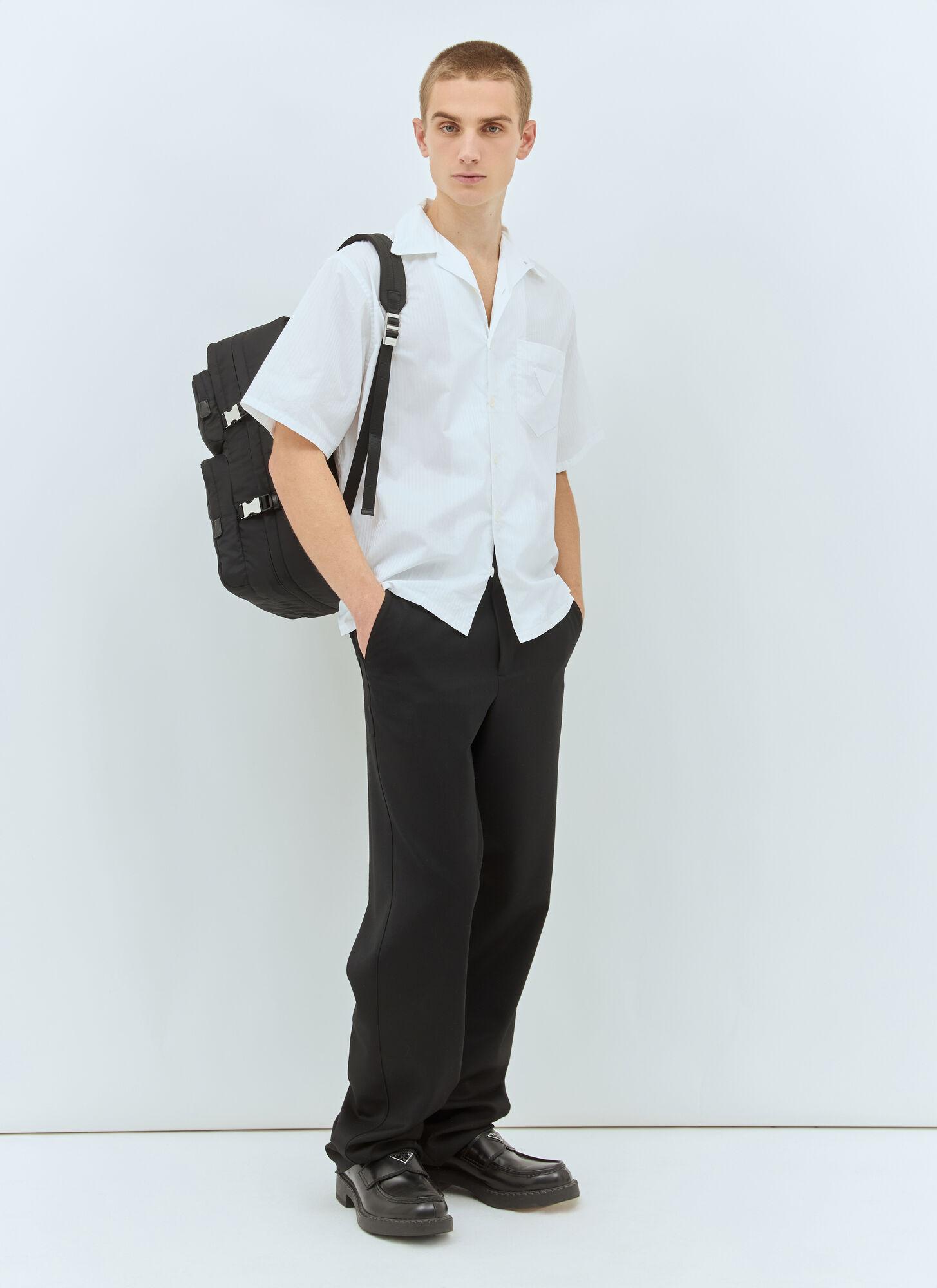 Prada Striped Short-Sleeve Shirt in White for Men | Lyst Australia