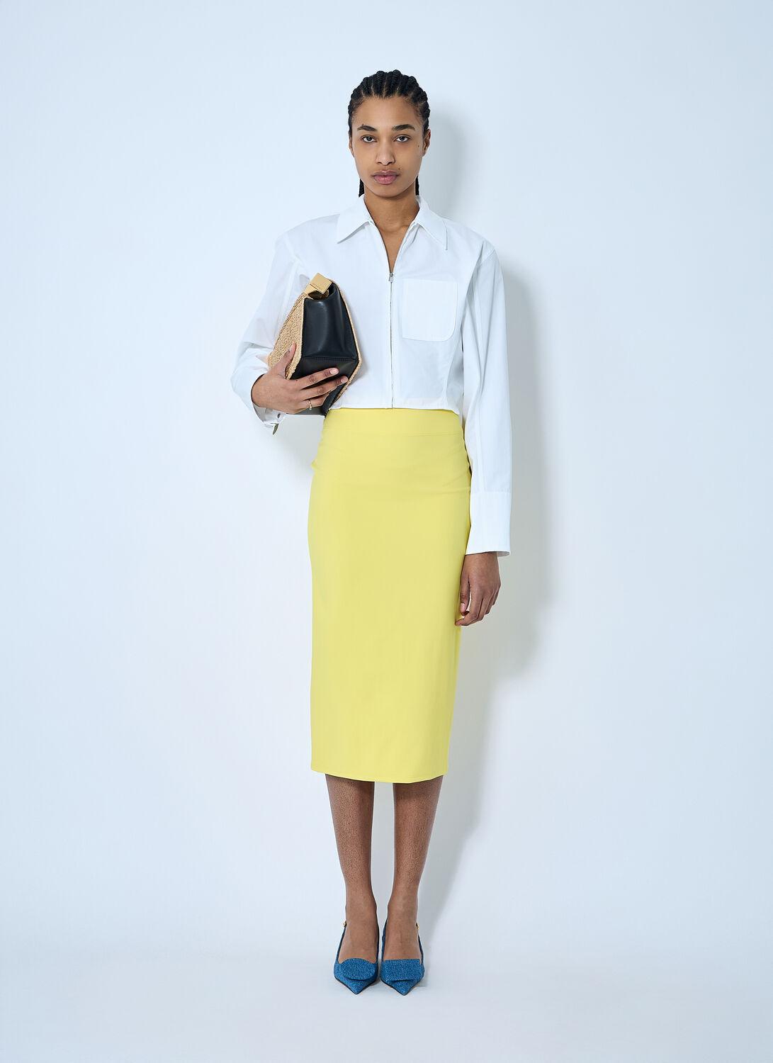 スカート JACQUEMUS WOMEN La Jupe Sablier Skirt Yellow Jacquemus High-waisted La Jupe Sablier Skirt In Yellow