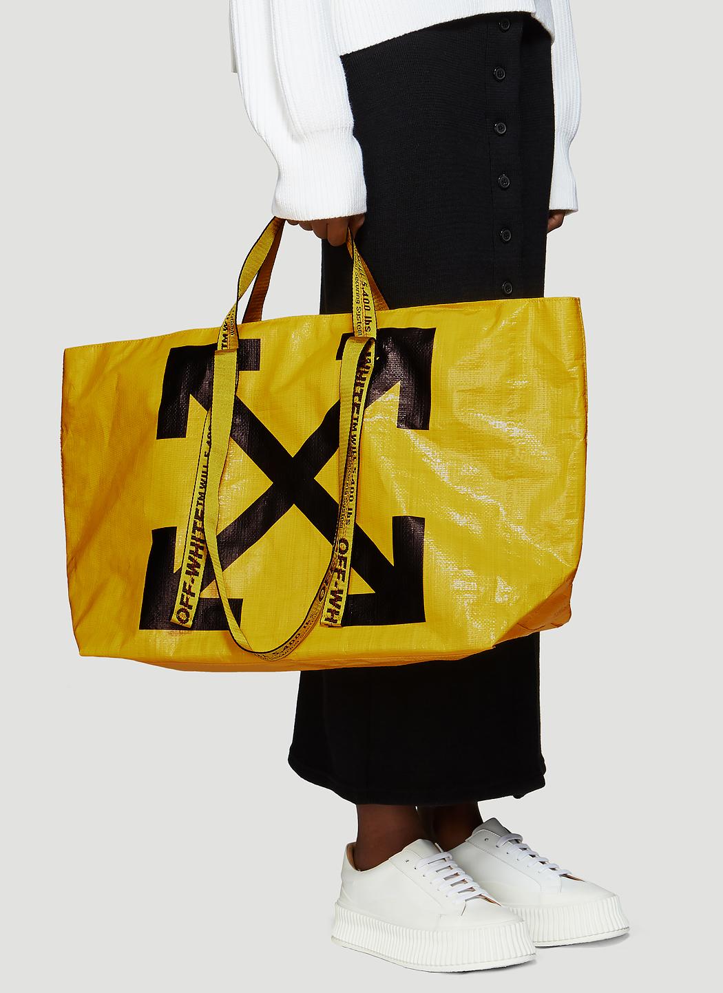 Off white yellow tote bag hot sale