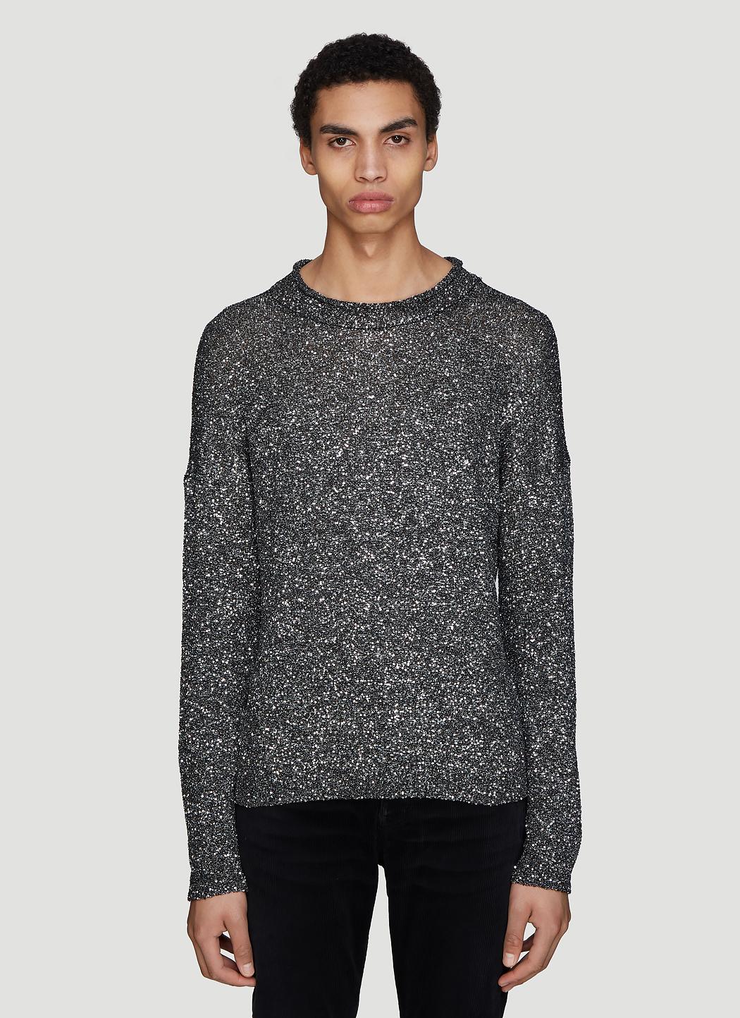 Saint Laurent Glitter Knit Sweater In 