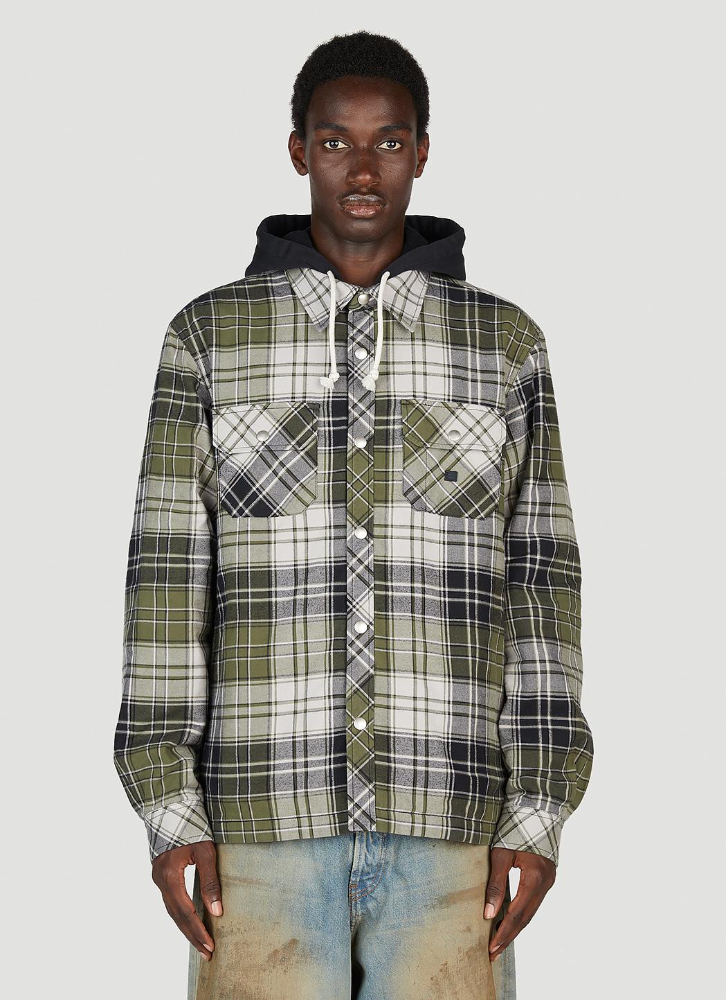 Acne Studios Check Motif Hooded Jacket in Gray for Men | Lyst