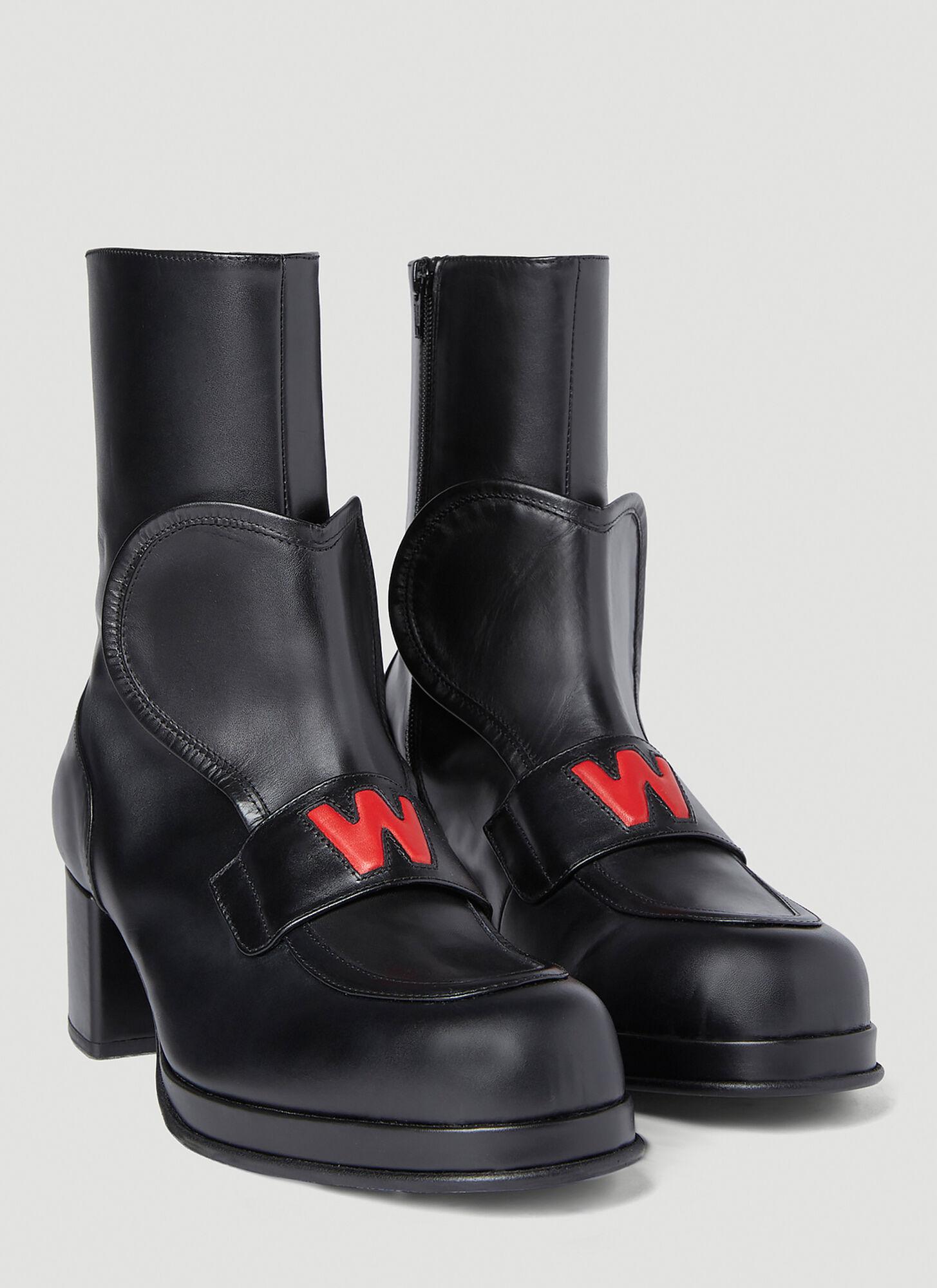 Walter Van Beirendonck Love Heeled Boots in Black for Men | Lyst