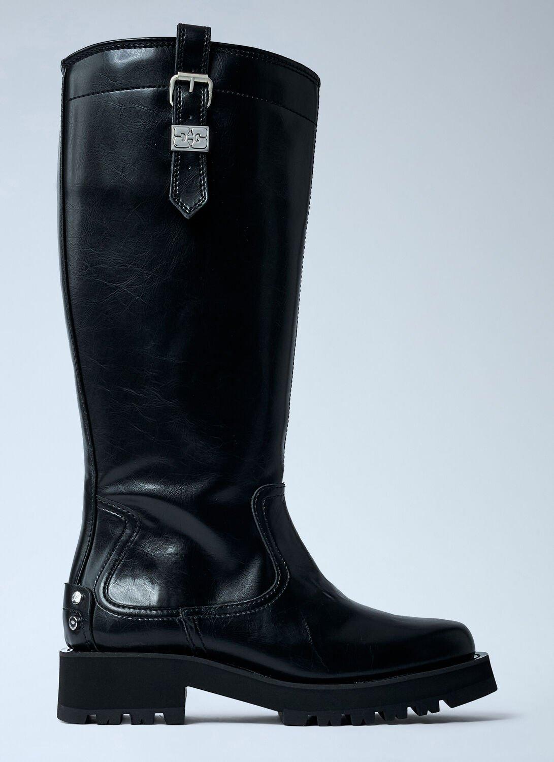ロングブーツ Ganni Boots Women Patent Leather Black Ganni Knee-high boots for Women | Online Sale up to 57% off