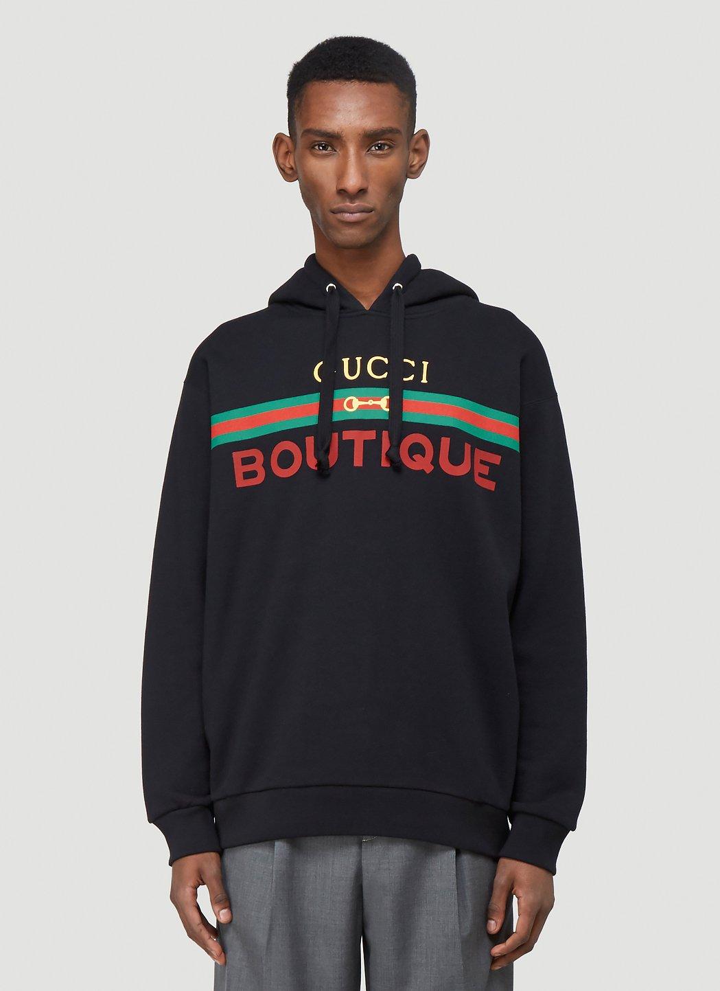Gucci Boutique Graphic-print Cotton-jersey Hoody in Black for Men 