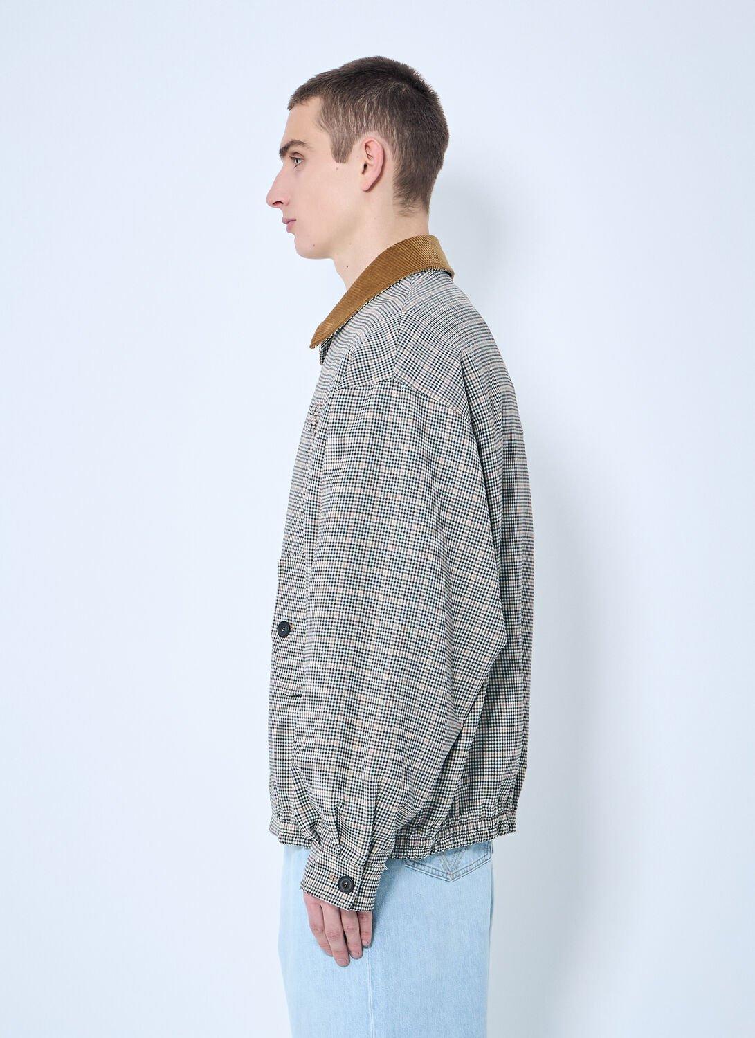 関税込 MiuMiu Checked double weave blouson jacket Miu Miu Checked Double-Weave Blouson Jacket in Gray | Lyst