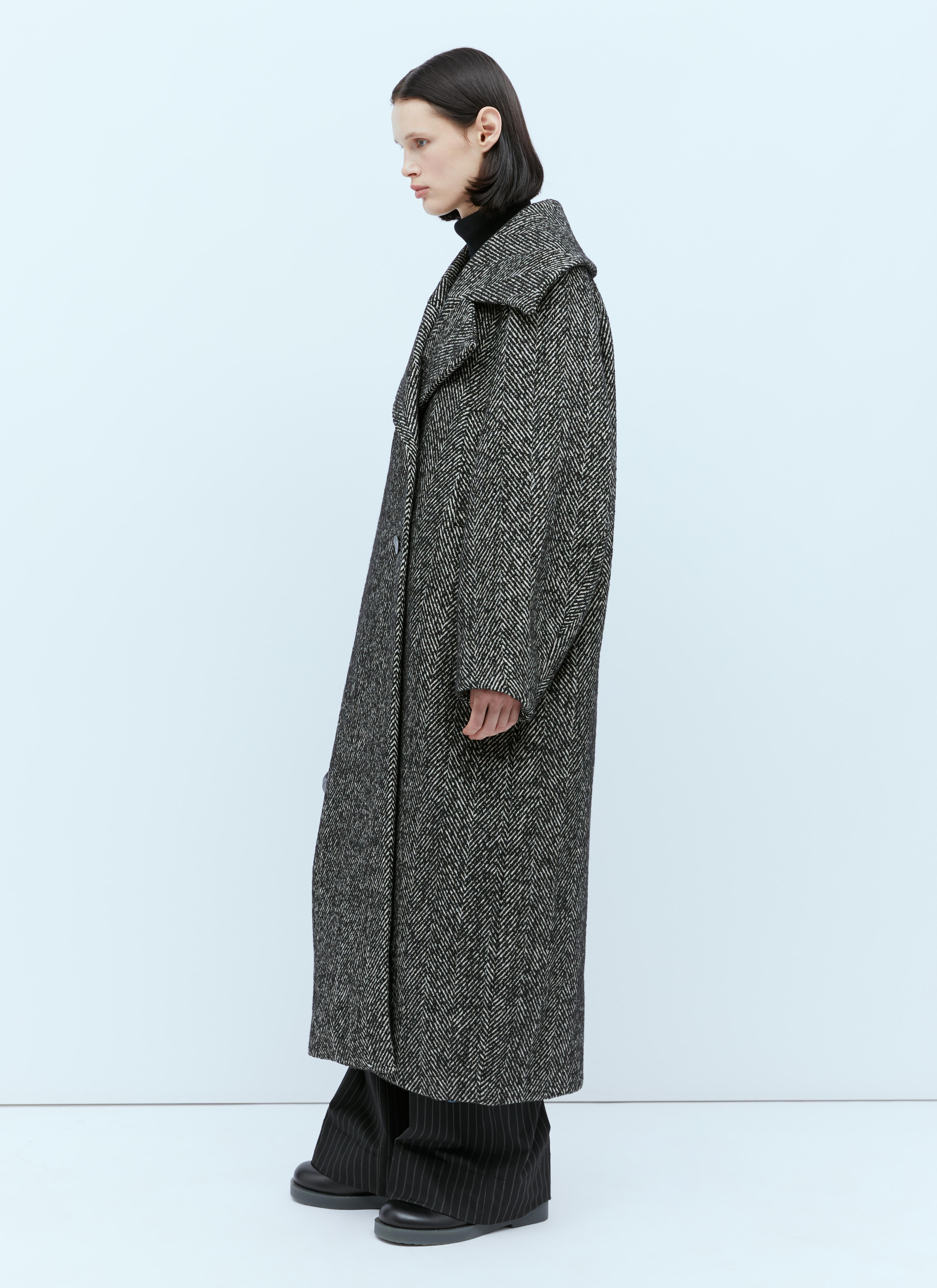 Ganni check sales wool coat