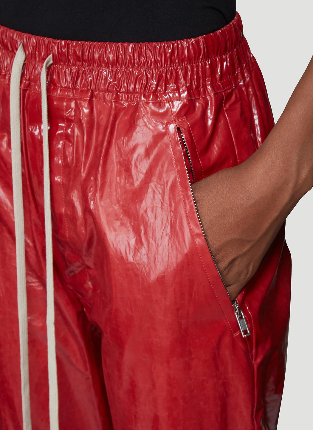 rick owens red leather pants
