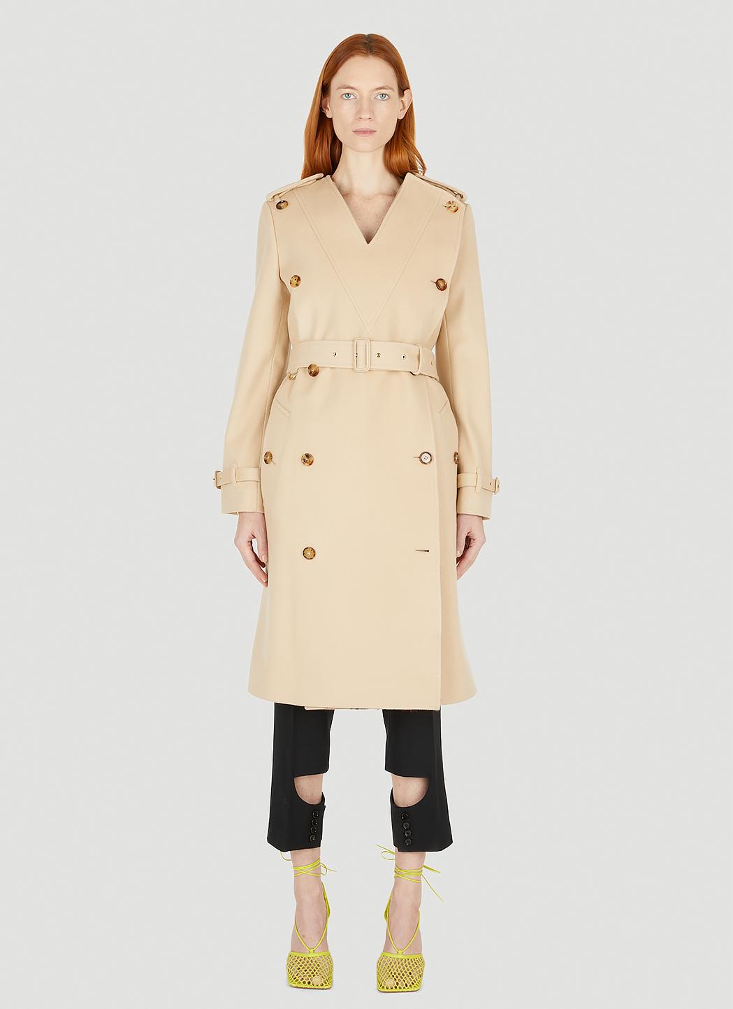 Collarless trench coat top
