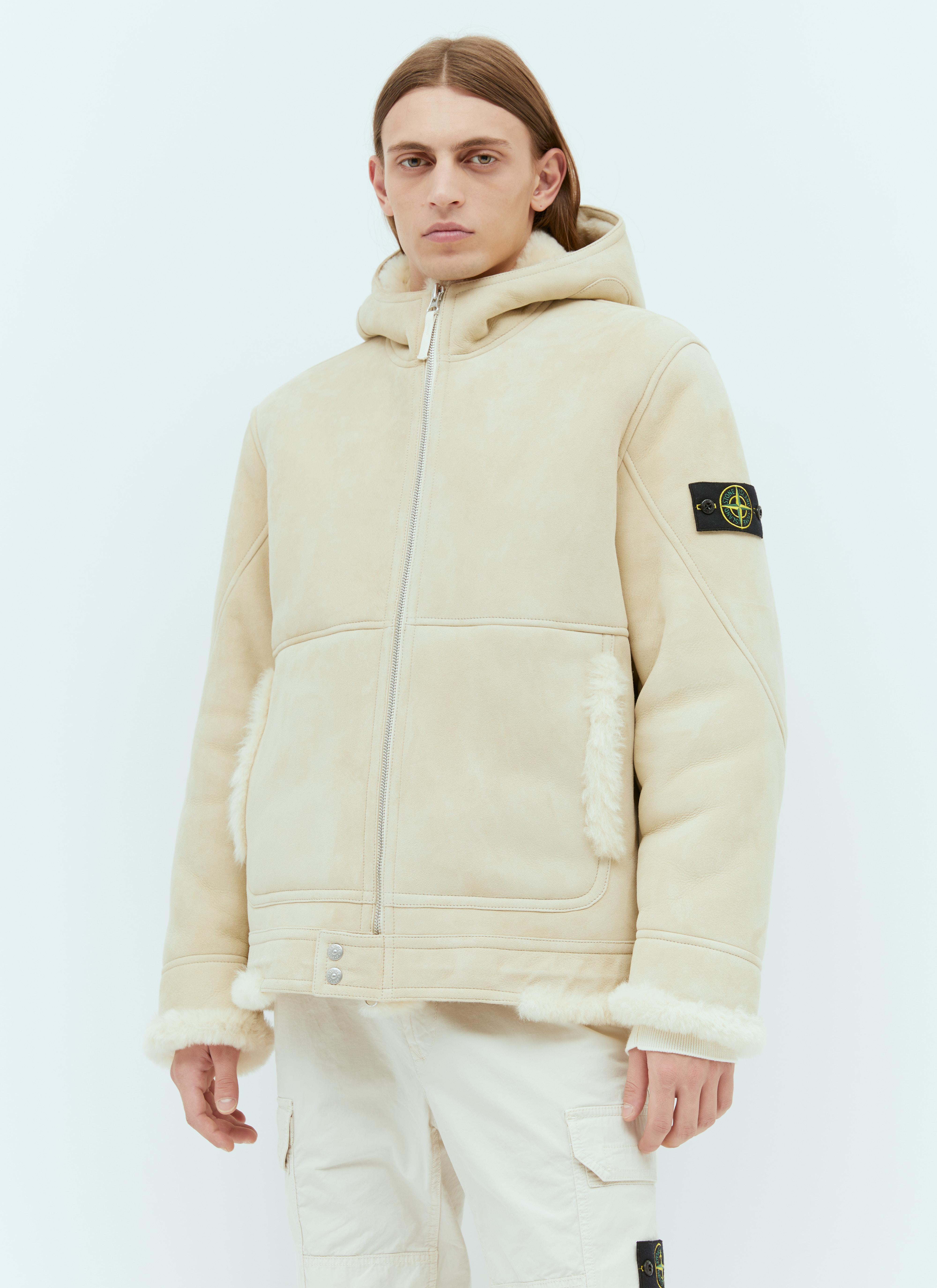 Stone Island Real Leather Blouson Jacket in Natural for Men | Lyst