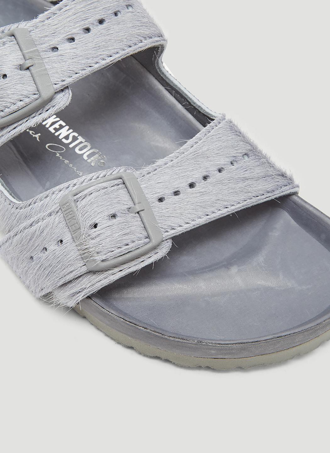 Rick Owens X Birkenstock Arizona Fur Sandals In Grey in Gray for Men - Lyst