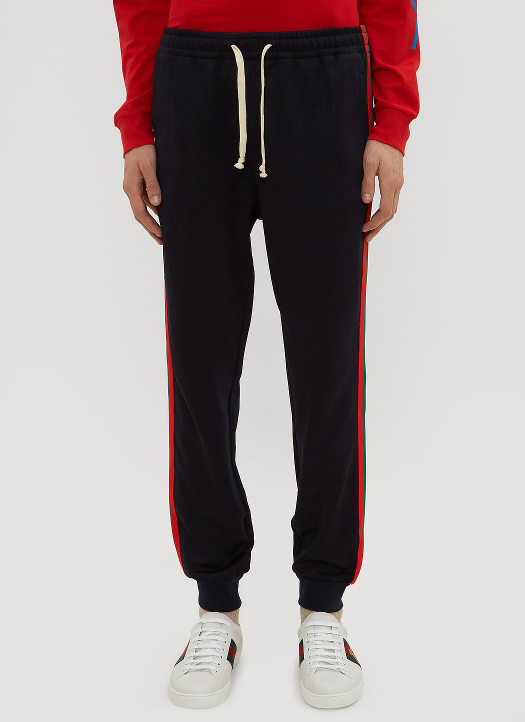 Gucci Technical Jersey Stripe Web Track Pants In Navy in Blue for Men ...