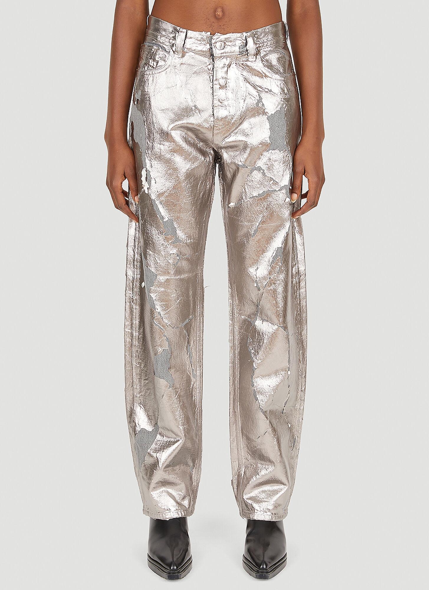 Metallic Jeans in Natural | Lyst