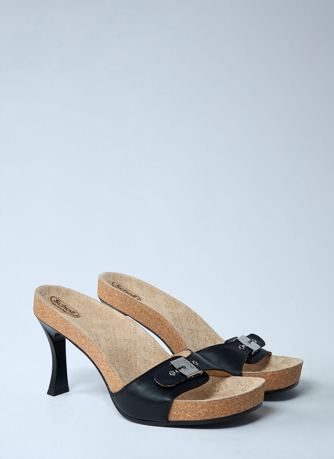 BALENCIAGA City Leather Block-Heel Sandals ヒール サンダル Balenciaga City Leather Block-Heel Sandals - Bergdorf Goodman