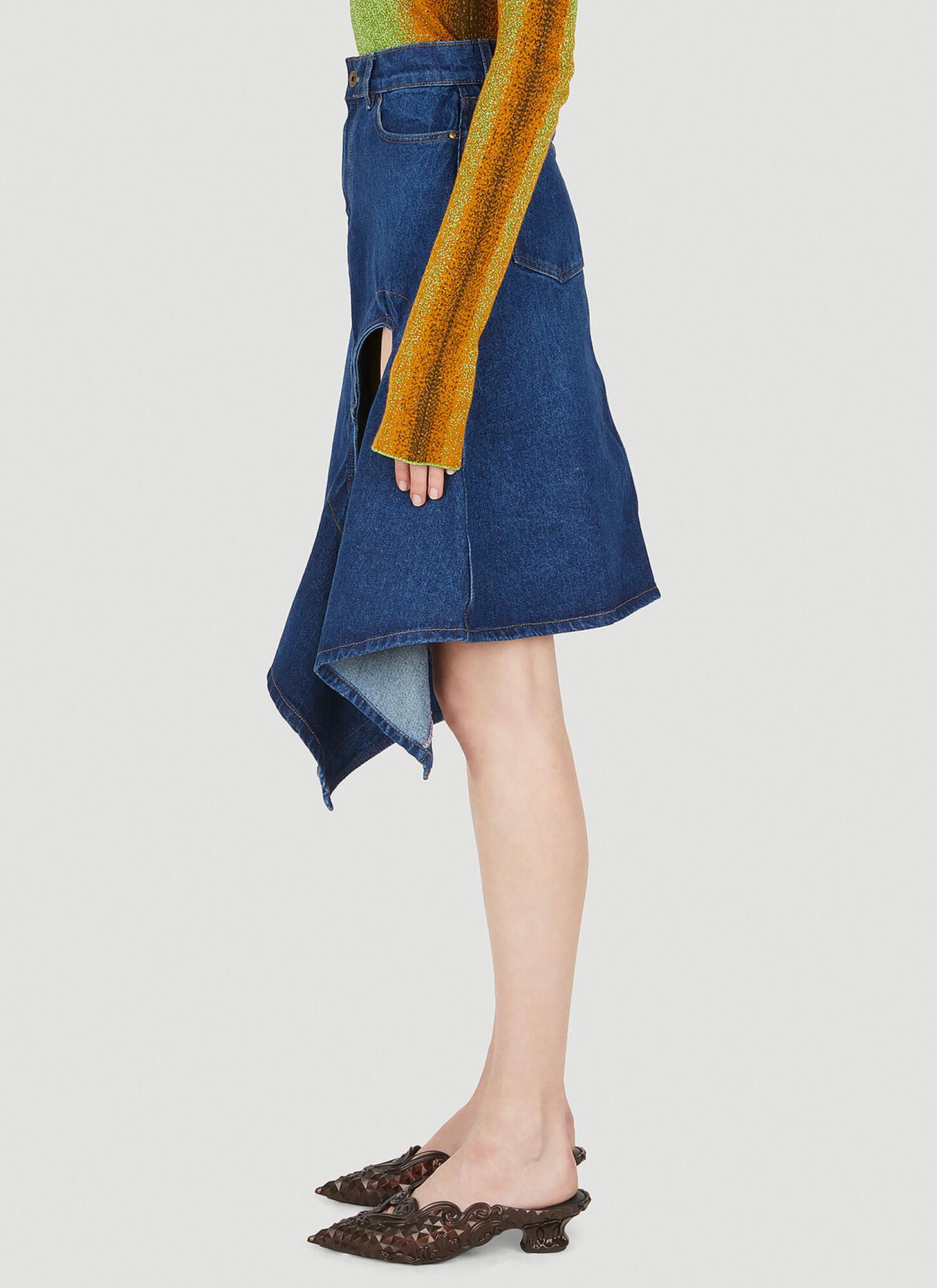 Y. Project Cut Out Denim Skirt in Blue | Lyst