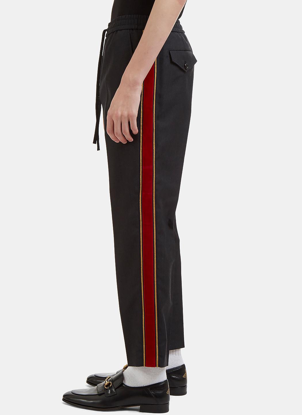 gucci side stripe track pants