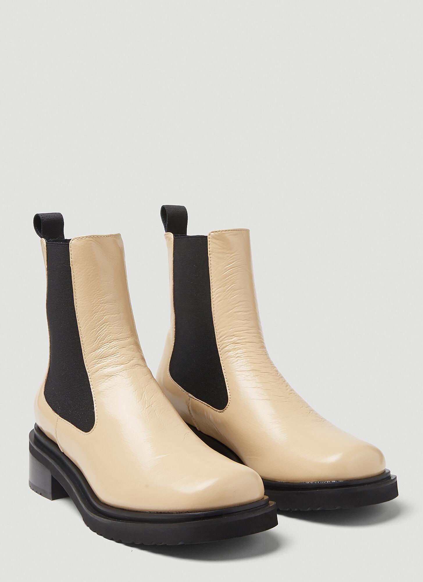 BY FAR Leather Rika Chelsea Boots in Beige (Natural) | Lyst