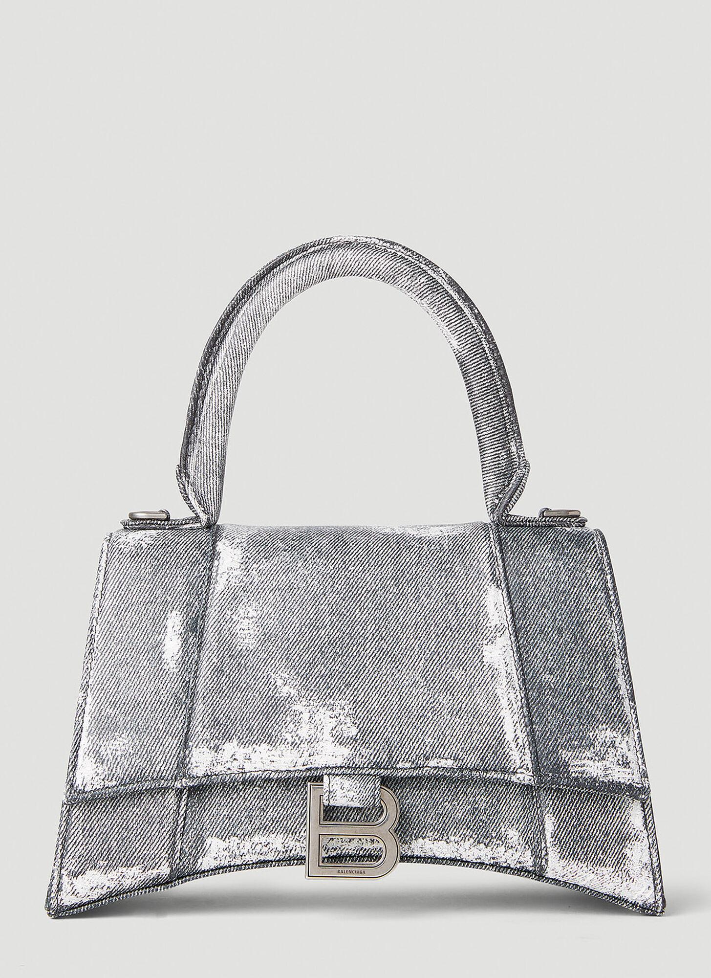 Balenciaga Hourglass Distressed Handbag in Gray | Lyst