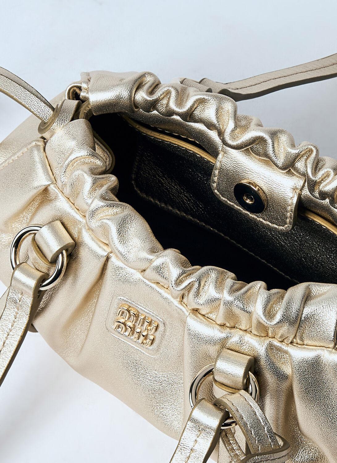 Miu Miu Joie Leather Mini Shoulder Bag in Blue | Lyst