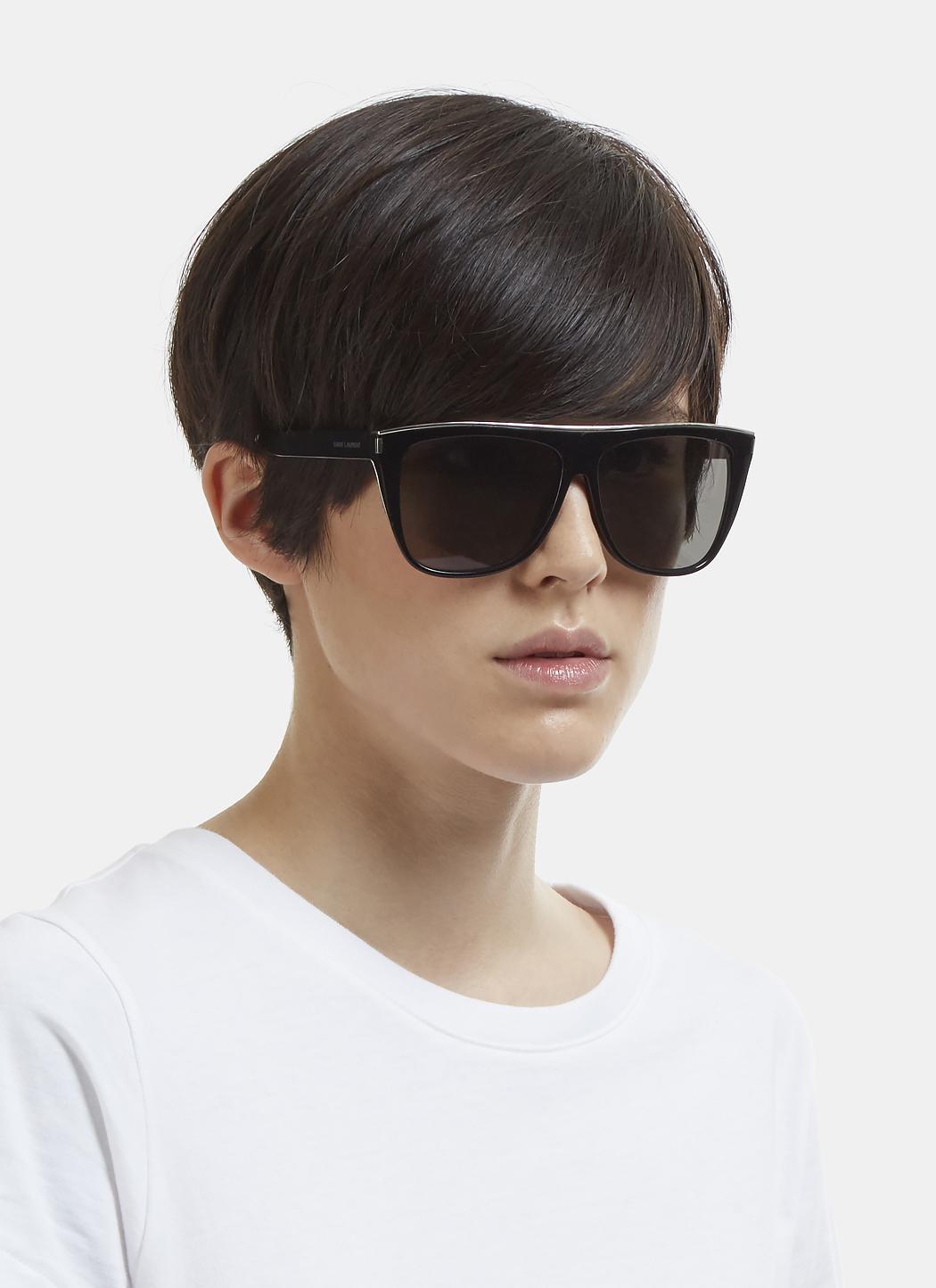Saint Laurent New Wave Sl 1 Sunglasses In Black | Lyst Canada