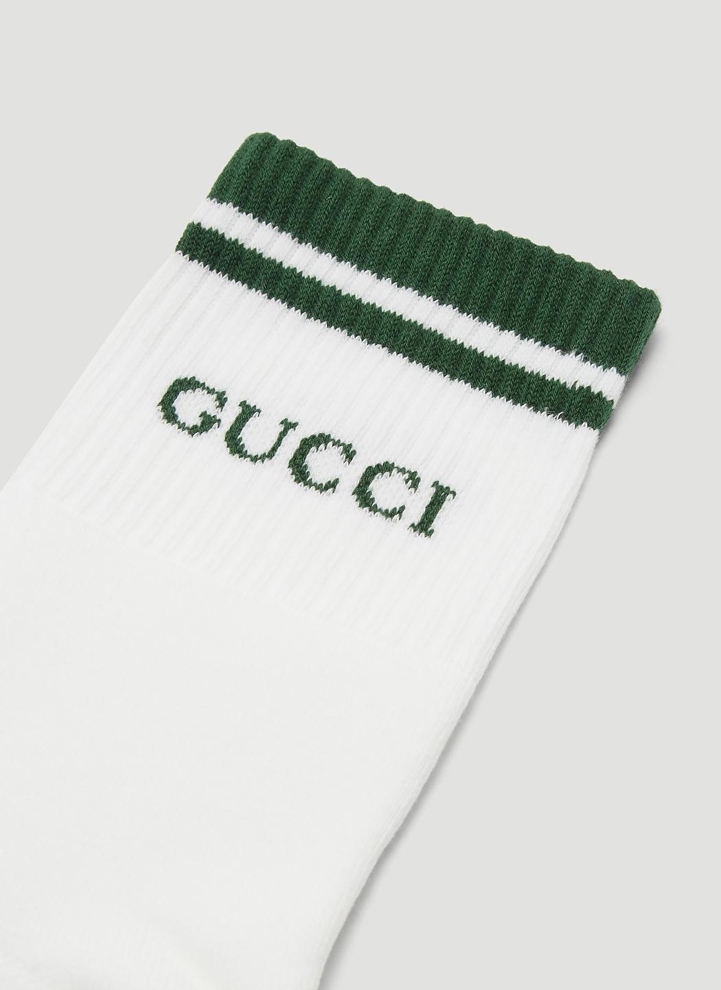 Gucci Wool Logo Band Socks In Green for Men - Lyst