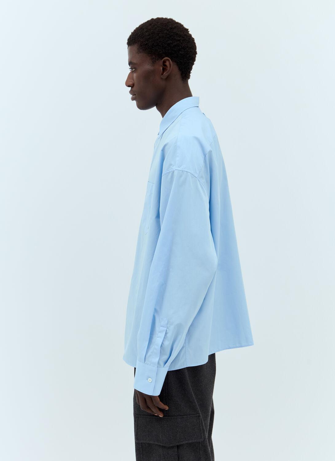 Prada Poplin Shirt in Blue for Men | Lyst