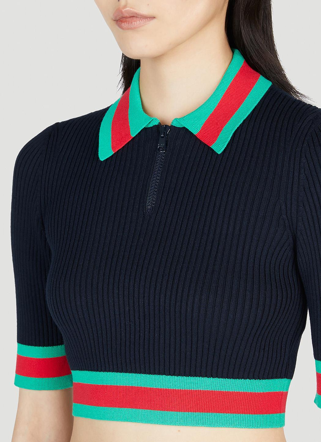 Gucci Unisex Cropped Polo Top in Black