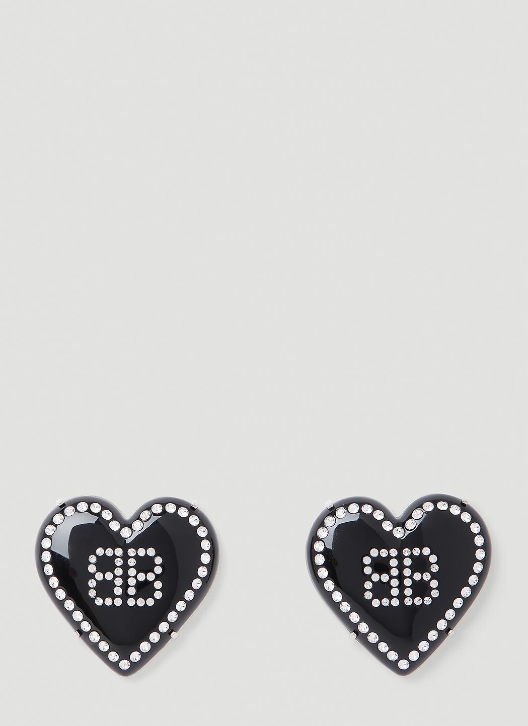 Balenciaga Heart Logo Earrings in White for Men Lyst