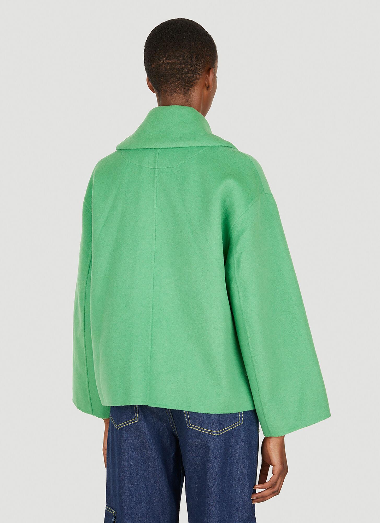 Ganni Oversized Collar Jacket in Green | Lyst