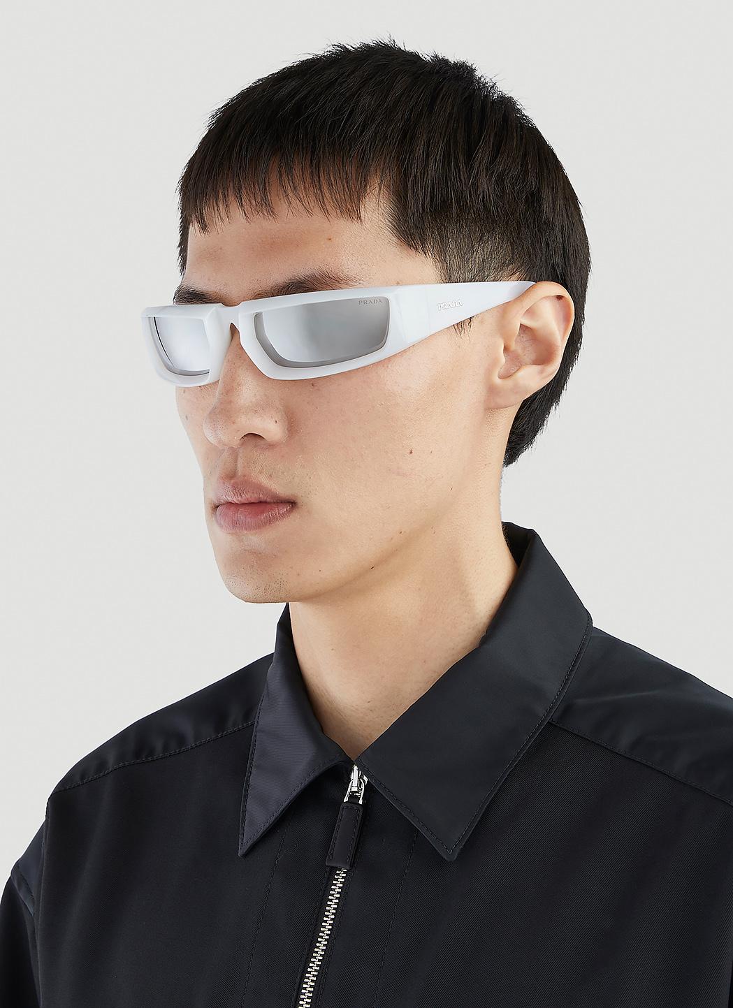 Prada D-frame Sunglasses in White for Men | Lyst