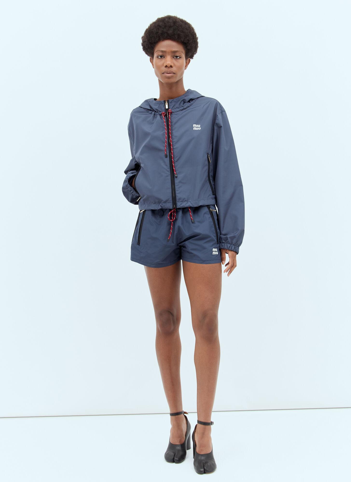 Miu Miu Technical Blouson Jacket in Blue | Lyst Canada