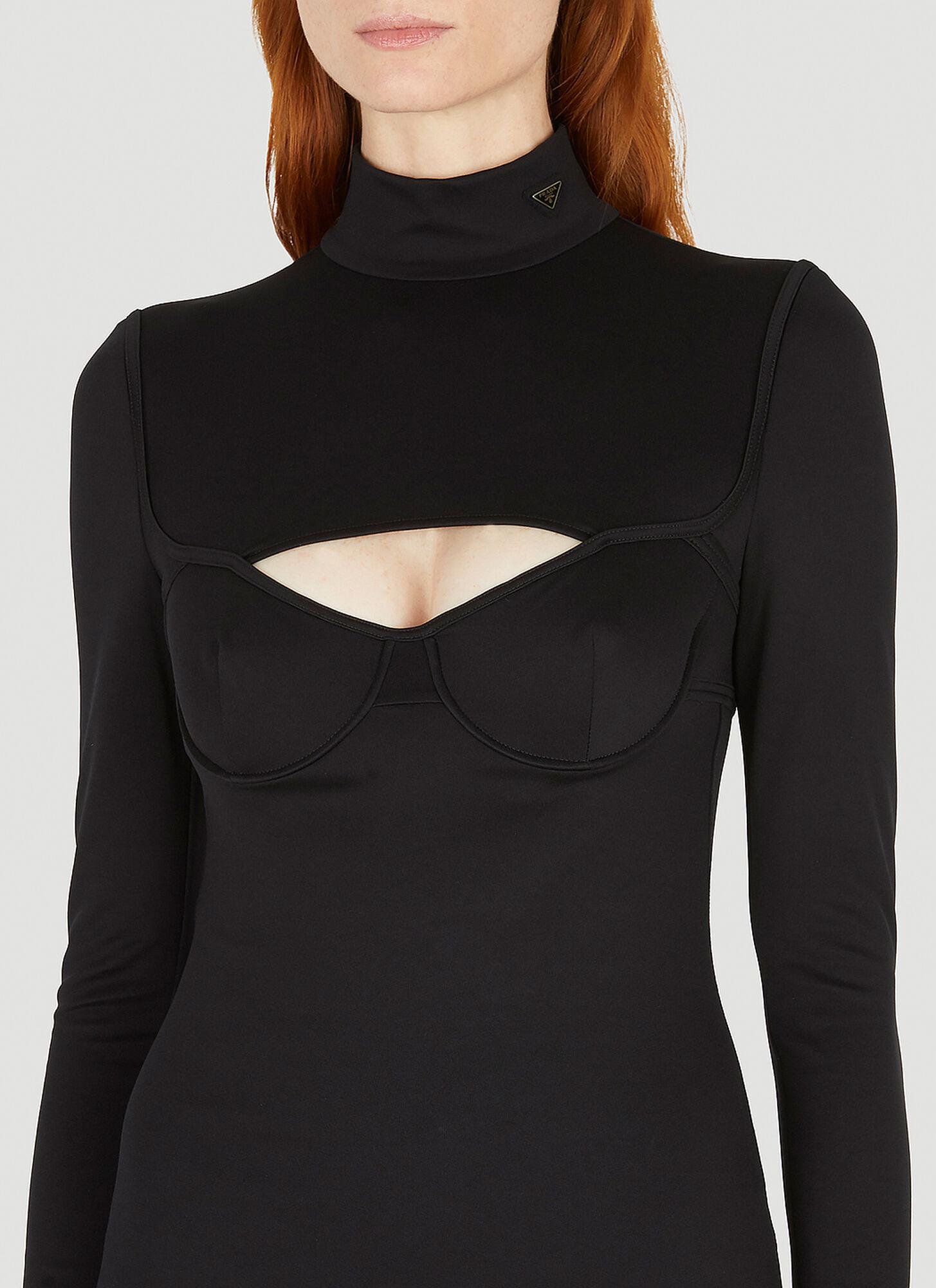 Prada Cut Out Dress in Black | Lyst