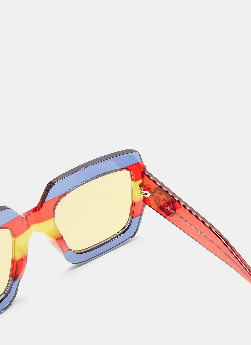 gucci red and blue sunglasses