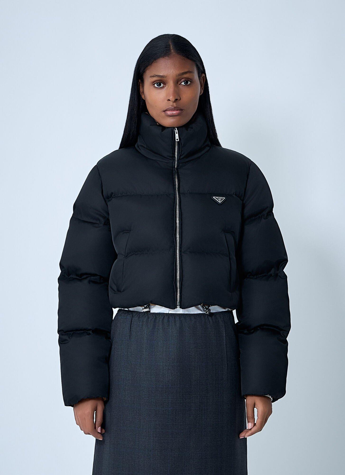 Ladies Jackets Cropped Jacket Prada Black Puffer Coat Prada