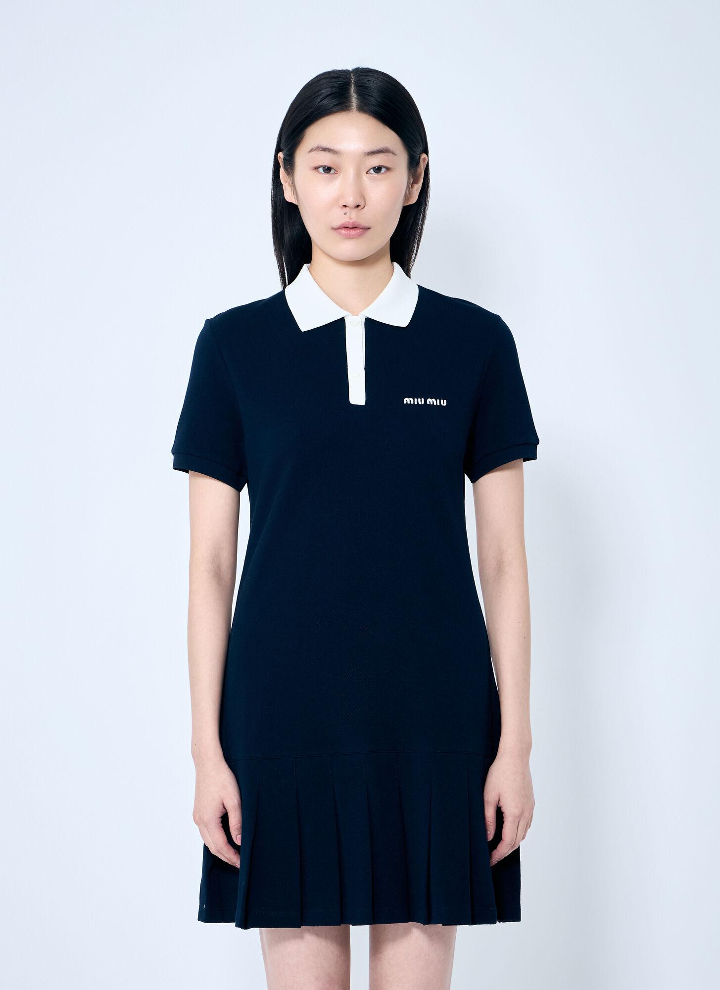 MIU MIU Polo dress ミュウミュウ ポロドレス Logo cotton polo dress in white - Miu Miu | Mytheresa
