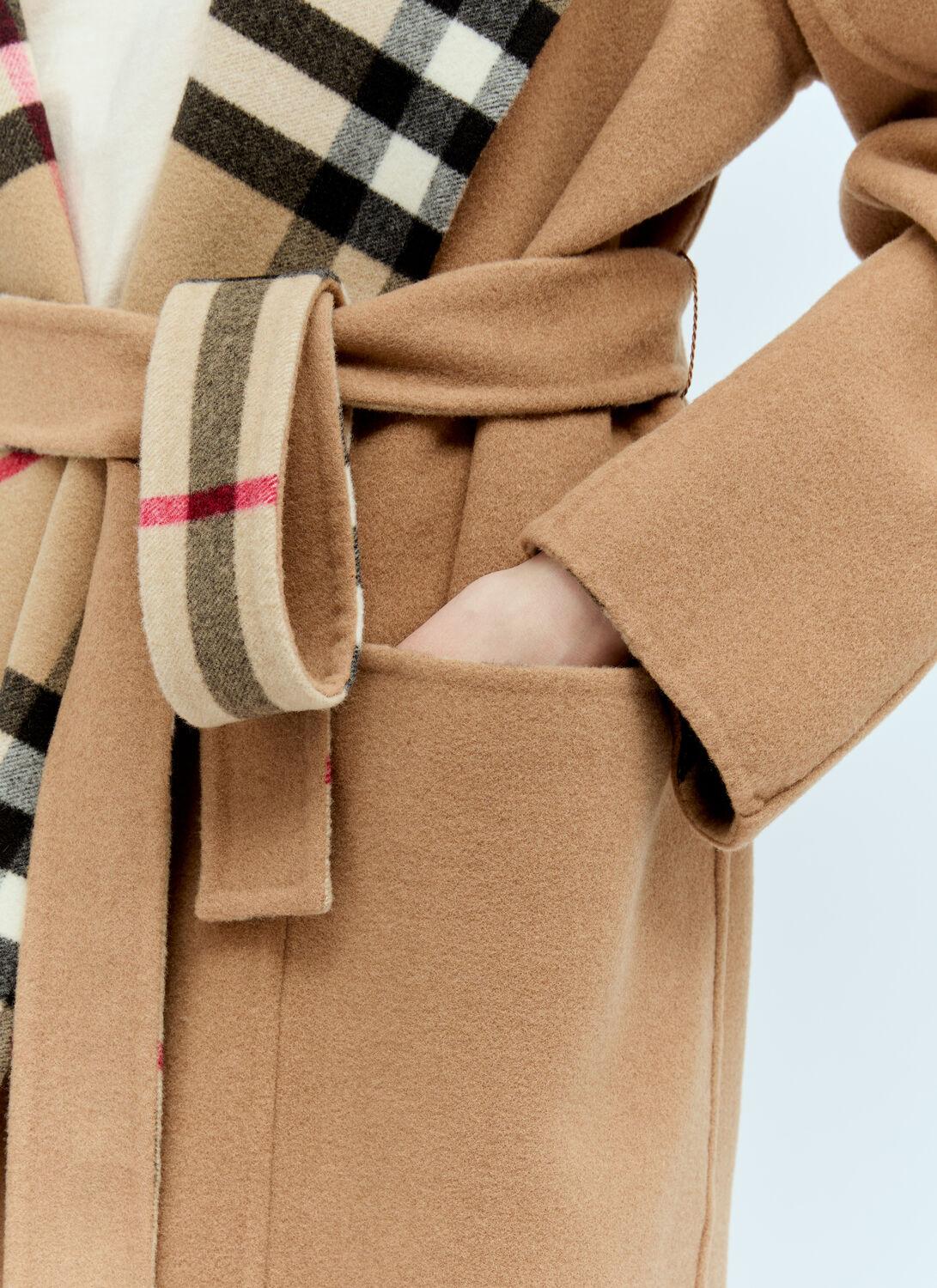Burberry Wool Wrap Coat in Natural | Lyst