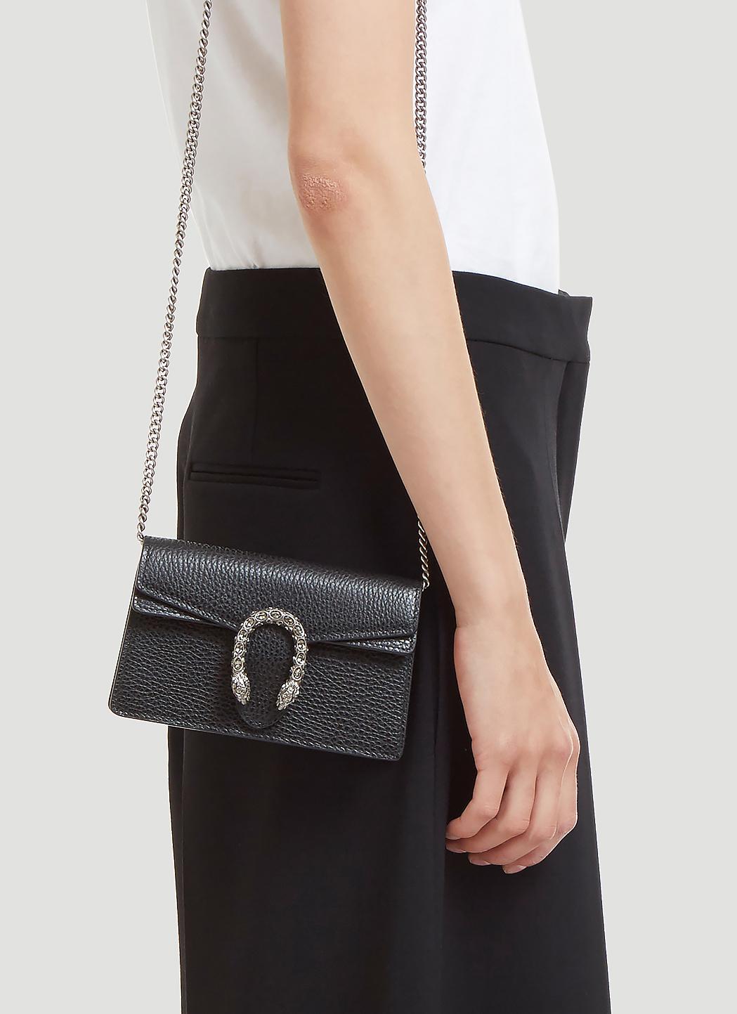 Gucci Dionysus Super Mini Bag With Crystals In Black